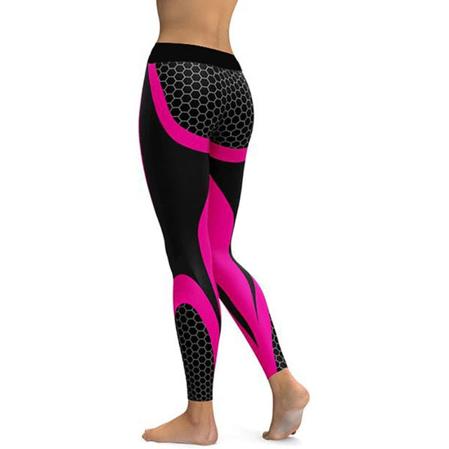 Women's High-Waist Printed Leggings | Mesh Pattern, 8 Colors