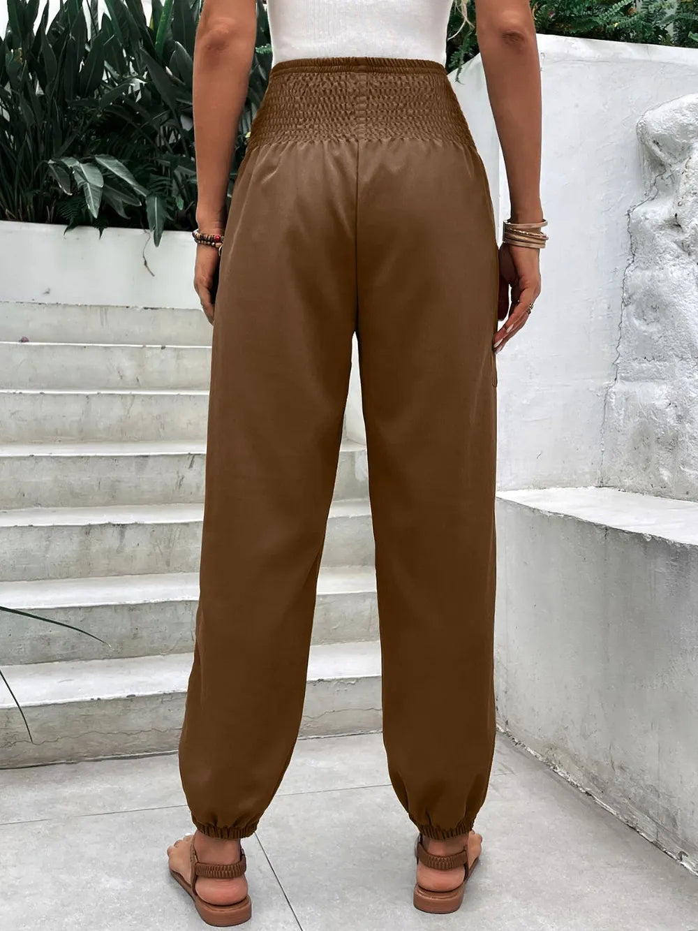 Women's Smocked High-Rise Joggers | Pockets, 3 Colors