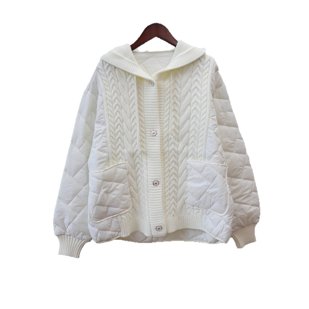 Women's Hooded Cardigan Jacket | Loose Fit, Off White, Brown, Black