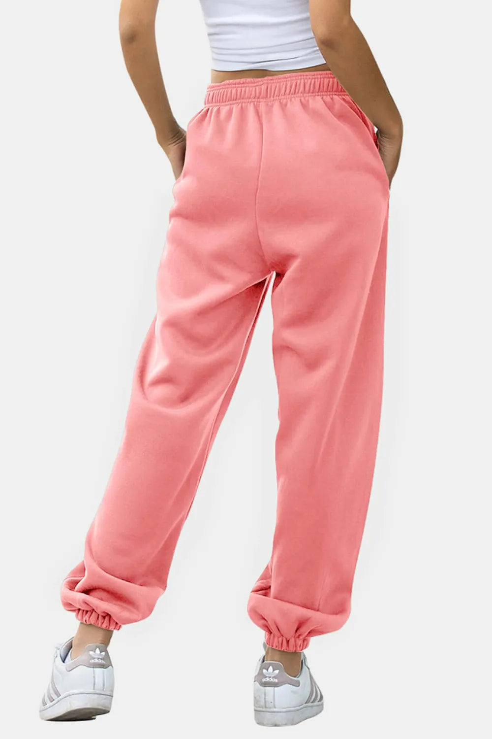 Women's High-Waist Drawstring Joggers | Pockets, Navy/Olive/Pink - Navy