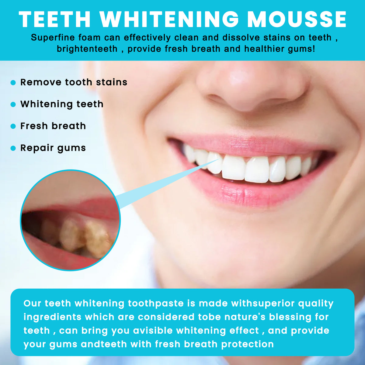 Baking Soda Tooth Mousse | Citrus & Mint Foam Toothpaste