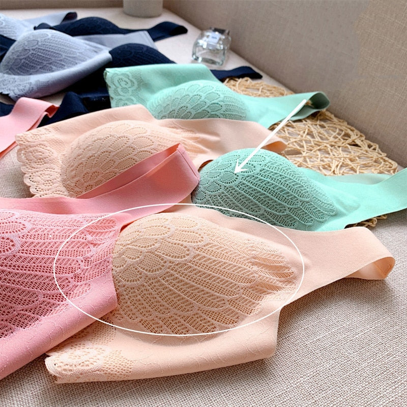Women's Plus Size Seamless Lace Bralette | Padded, 6 Colors