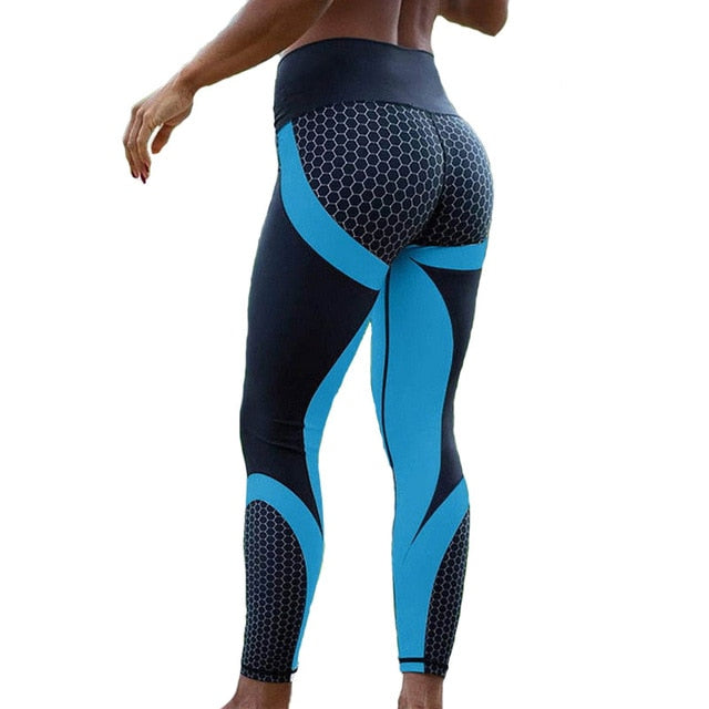 Women's Mesh Print Workout Leggings | Mid Waist, Ankle Length