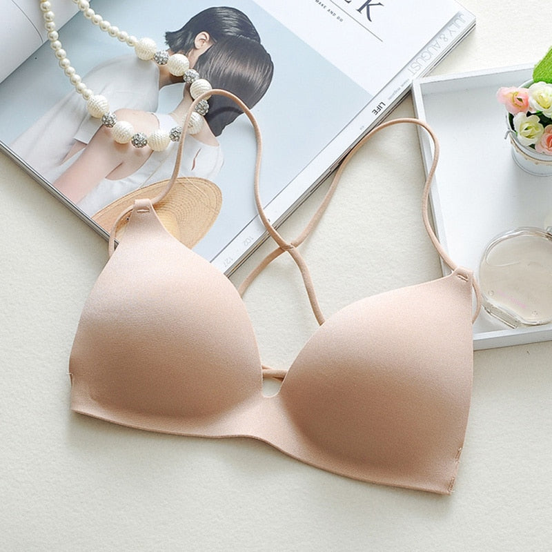 Women's Seamless Hollow-Out Bralette | Wireless Nylon, One Size