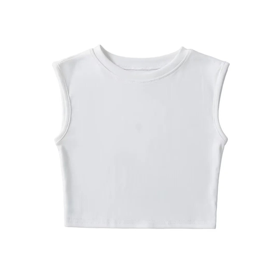Women's Slim Crew Neck Tank Top | Spandex, 6 Colors - Light Blue