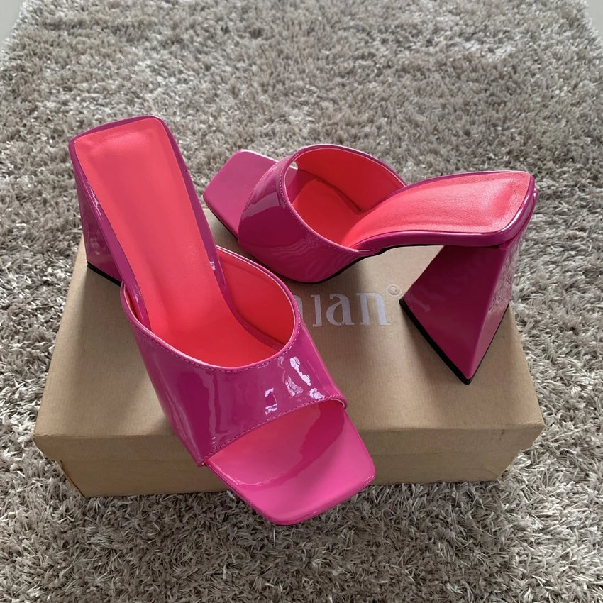 Women's Peep Toe High Heel Slides | 10.5cm Heel, 3 Colors