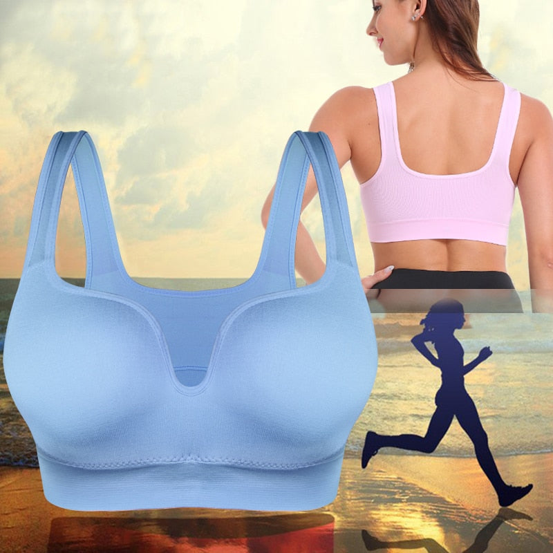 Women's Strappy Padded Sports Bra | Wireless Crop Top, 5 Colors