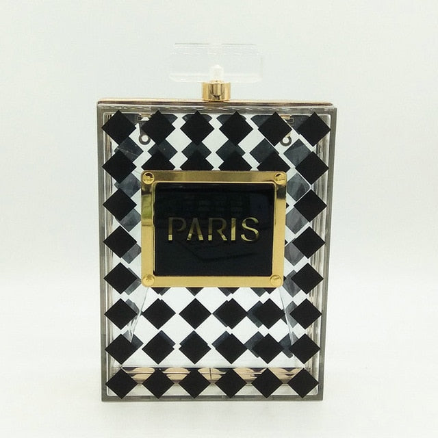 Perfume Bottle Clutch Crossbody Bag for Women