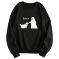 Boo Print Graphic Hoodie | Cotton Blend Street Style