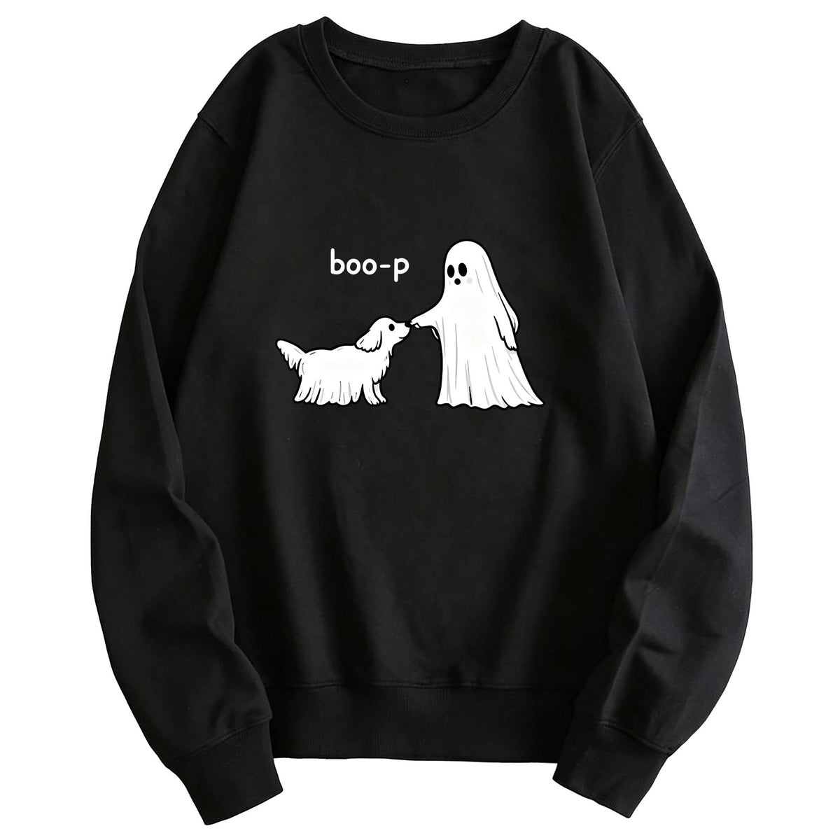 Boo Print Graphic Hoodie | Cotton Blend Street Style