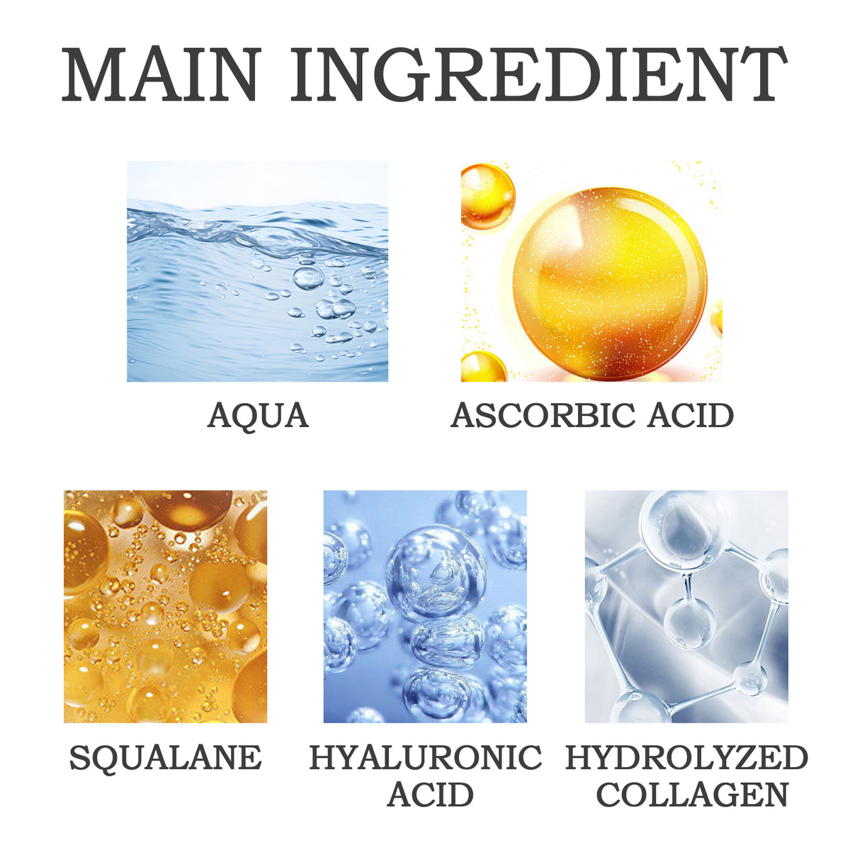 Facial Serum | Squalane, Hyaluronic Acid & Hydrolyzed Collagen