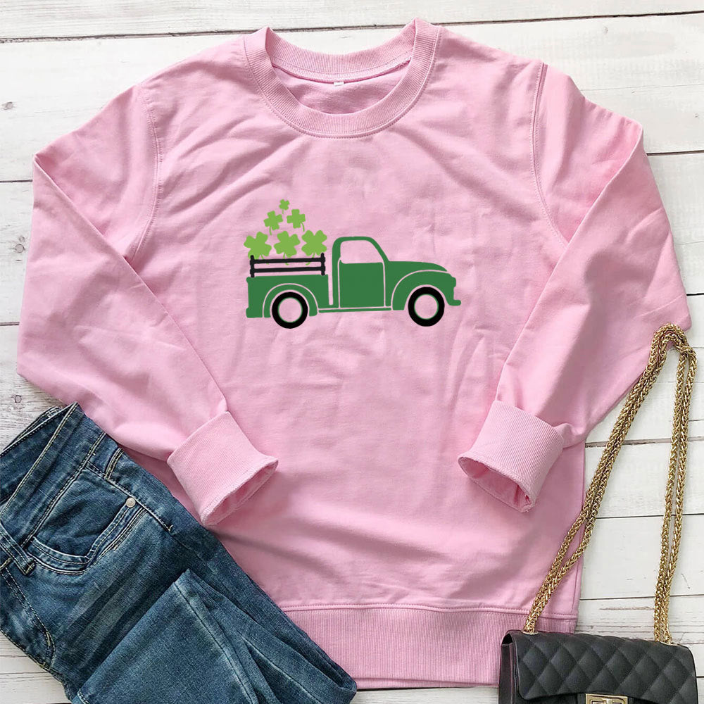 Clover Truck Graphic Hoodie for Women | Cotton, Loose Fit