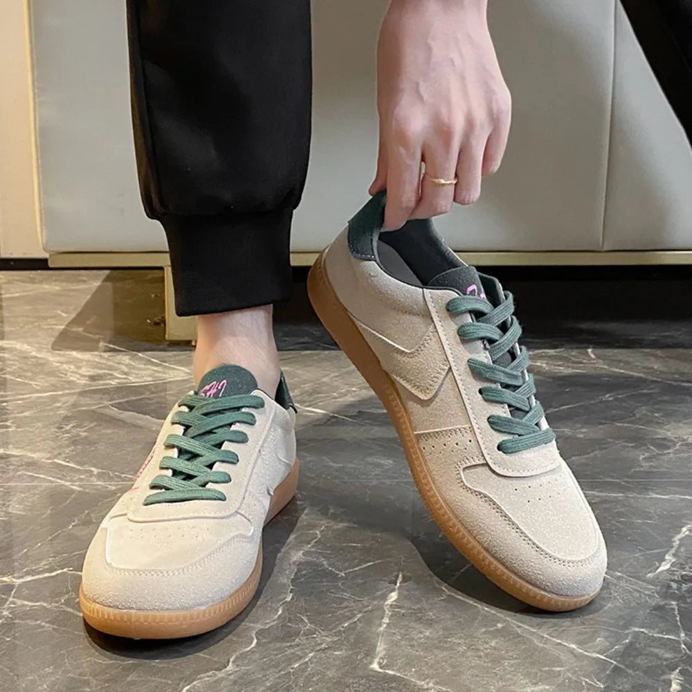 Women's Round Toe Lace-Up Sneakers | Mesh & PU, Pink or Beige