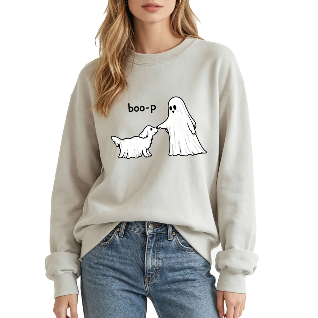 Boo Print Graphic Hoodie | Cotton Blend Street Style
