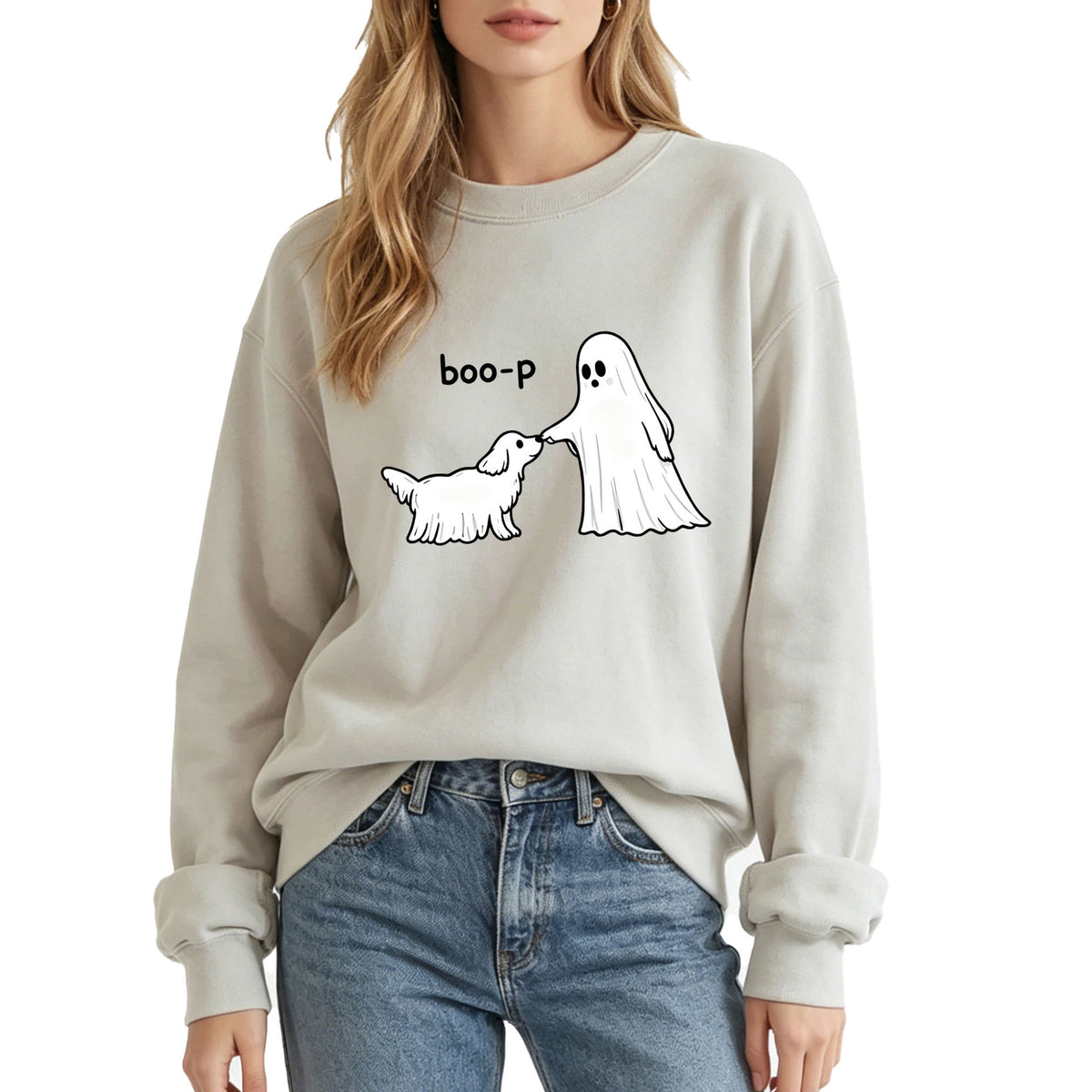 Boo Print Graphic Hoodie | Cotton Blend Street Style