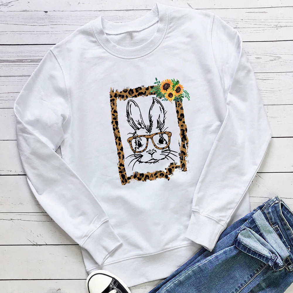 Women's Sunflower Print Sweatshirt | Cotton Crew Neck, 6 Colors