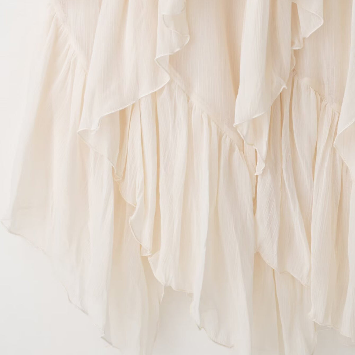 Women's Beige Irregular Long Skirt | Polyester, Patchwork Detail