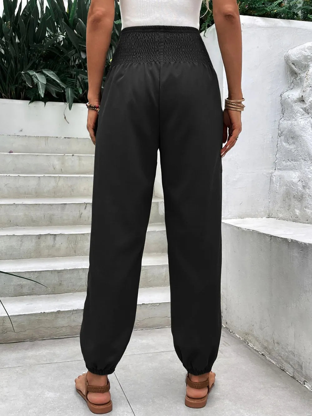 Women's Smocked High-Rise Joggers | Pockets, 3 Colors