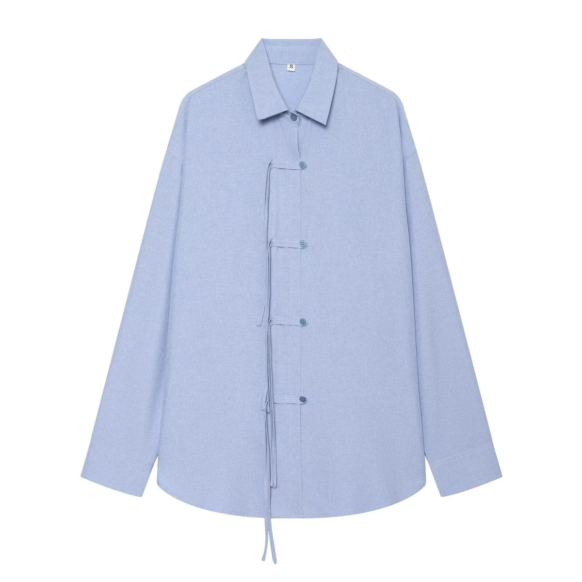 Women's Linen Button-Front Shirt | Long Sleeve, Light Blue