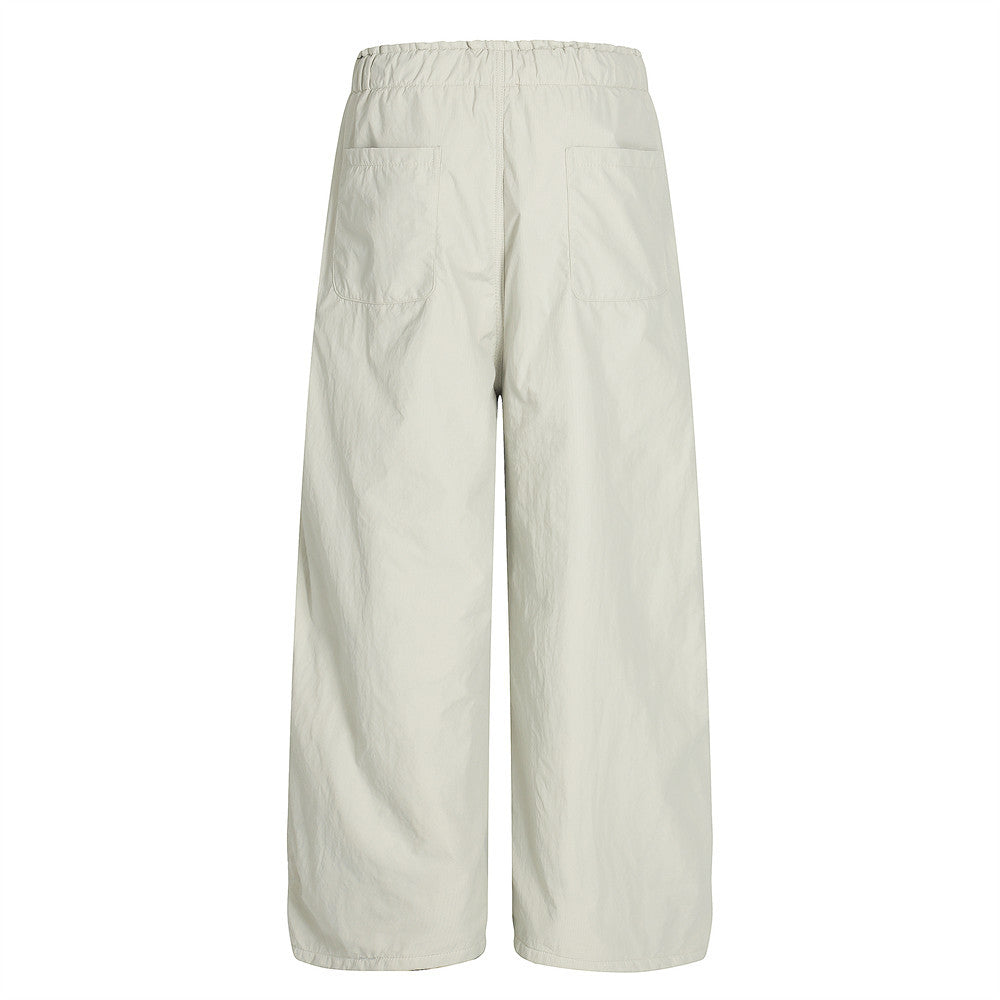 Women's Nylon Wide Leg Pants | Elastic Drawstring Waist, 2 Colors