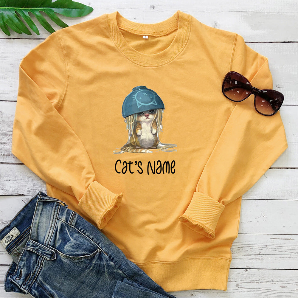 Cat Noodle Graphic Hoodie for Women | Cotton, Loose Fit