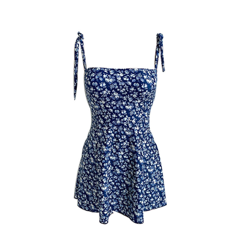 Women's Skirted One-Piece Swimsuit | Printed Beach Swimwear