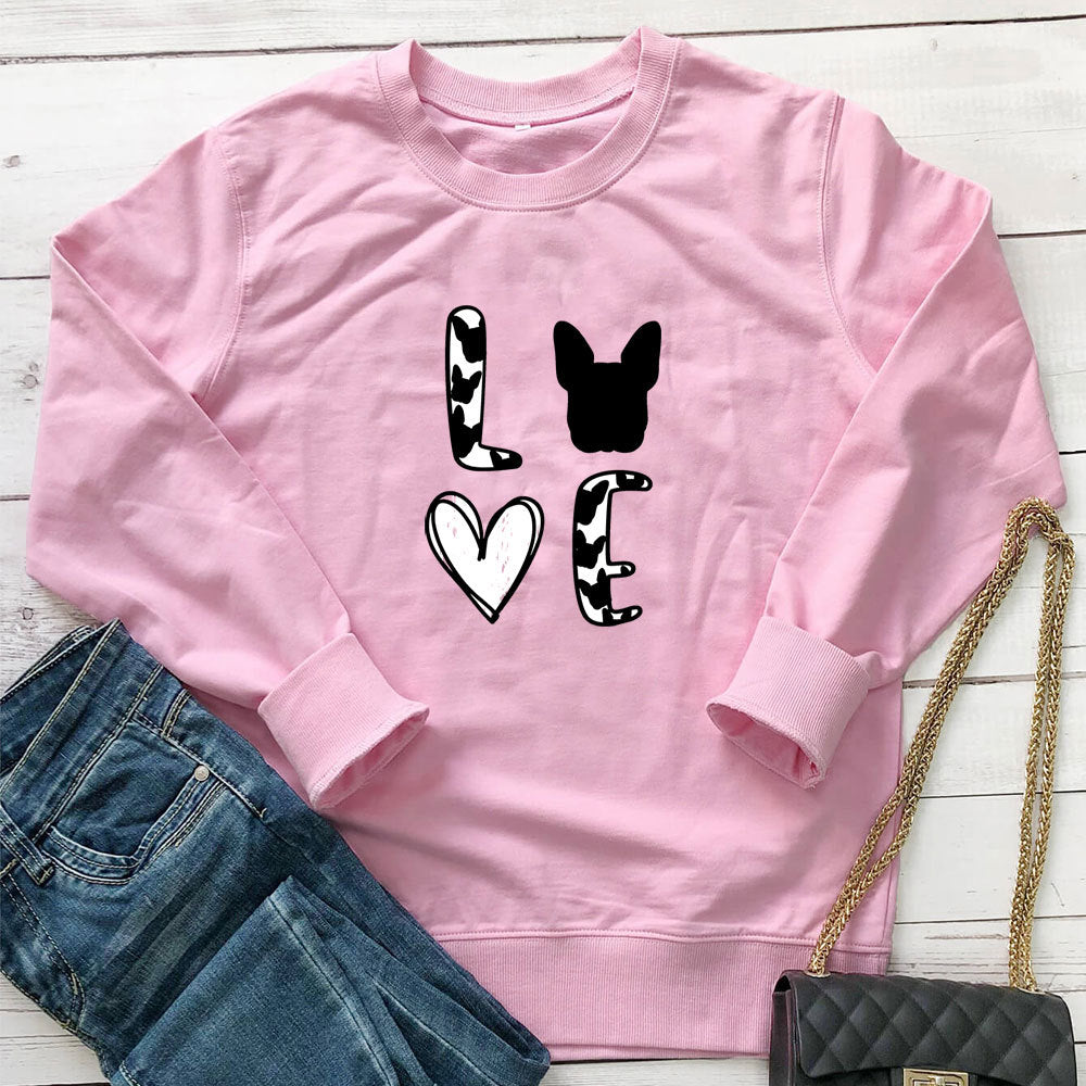 Women's Cow Print Crew Neck Sweatshirt | Cotton, Loose Fit