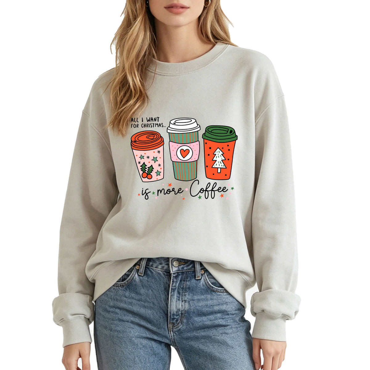 Women's Coffee Cup Print Hoodie | Cotton Blend, 10 Colors