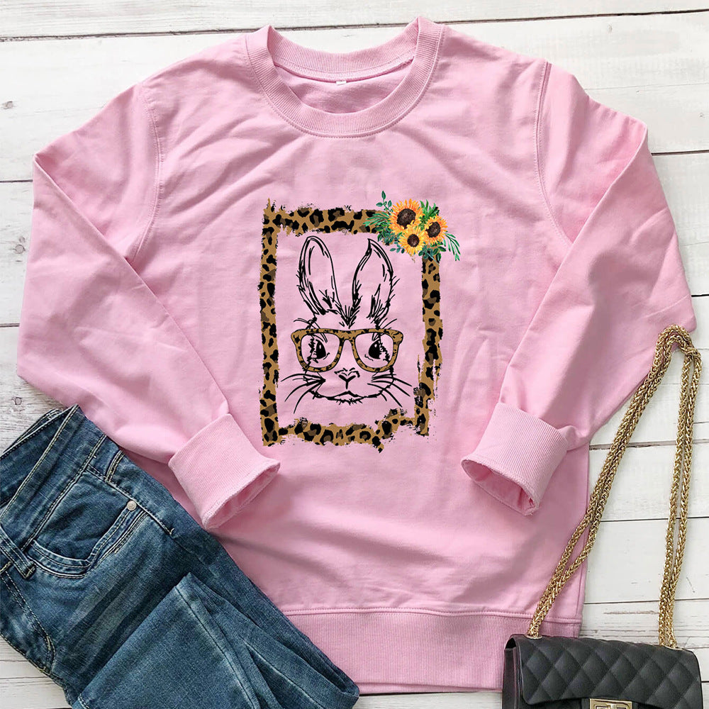 Women's Sunflower Print Sweatshirt | Cotton Crew Neck, 6 Colors