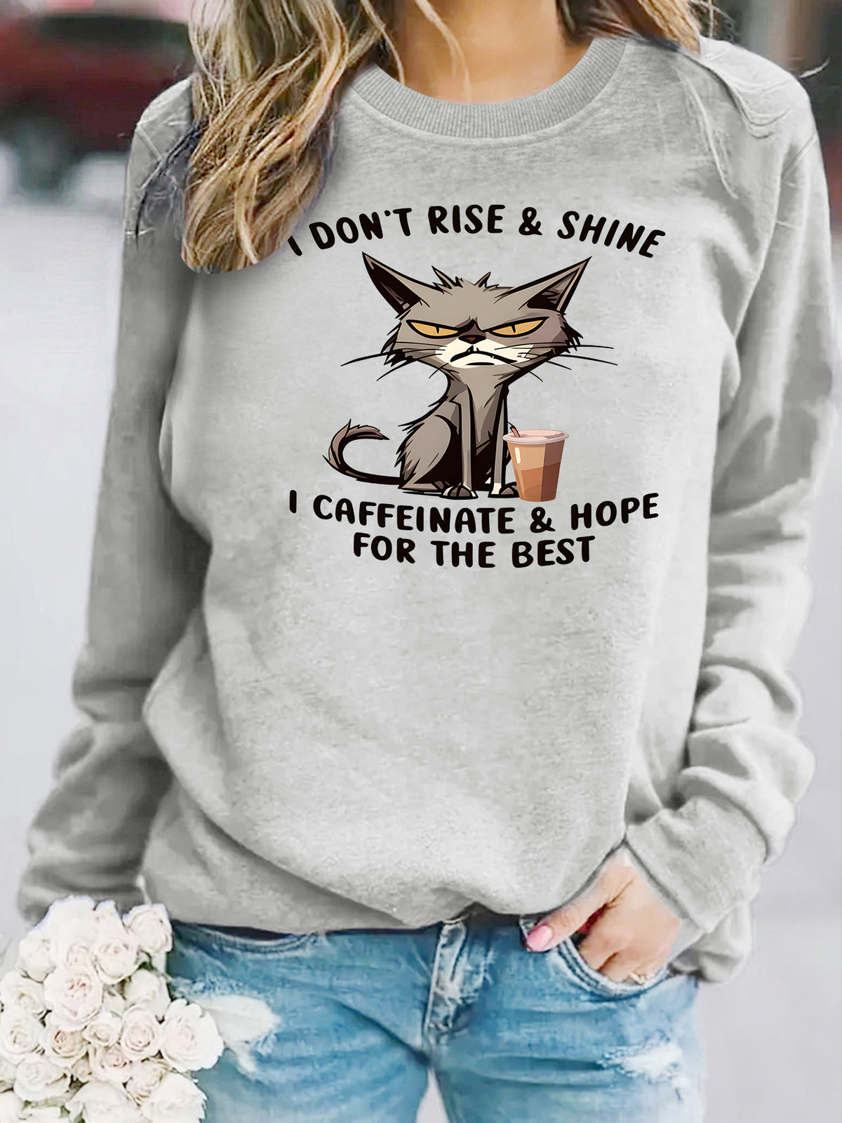 Loose Round-Neck Long-Sleeve Hoodie | 7 Colors - Pink