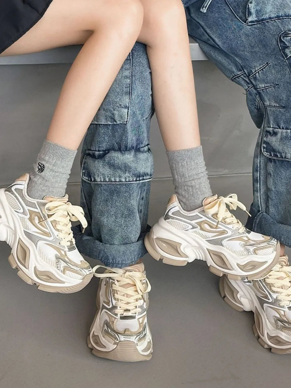 Women's Breathable Chunky Platform Sneakers | Mesh Lace-Up, 5 Colors