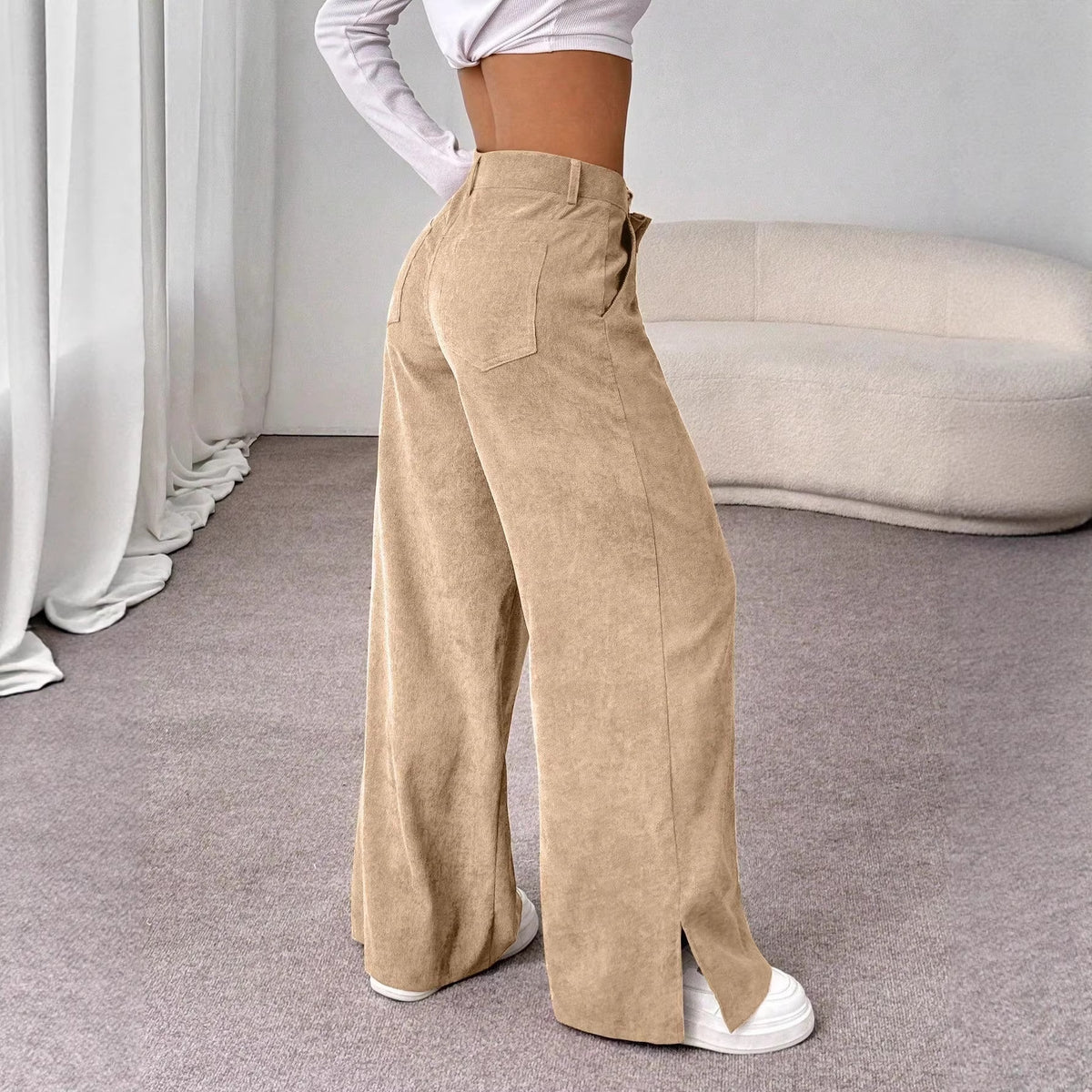 Women's Straight Wide Leg Pants | Polyester Spandex, 7 Colors