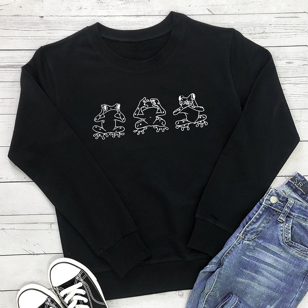 Women's Print Crew Neck Sweatshirt | Cotton, 8 Colors