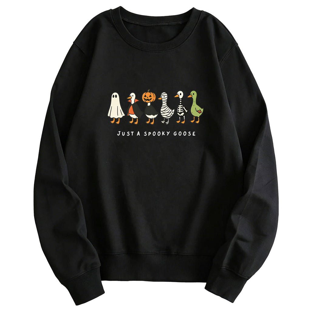 Women's Cartoon Print Hoodie | Street Style, Cotton Blend, 5 Colors - Grey