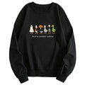 Women's Cartoon Print Hoodie | Street Style, Cotton Blend, 5 Colors - Grey