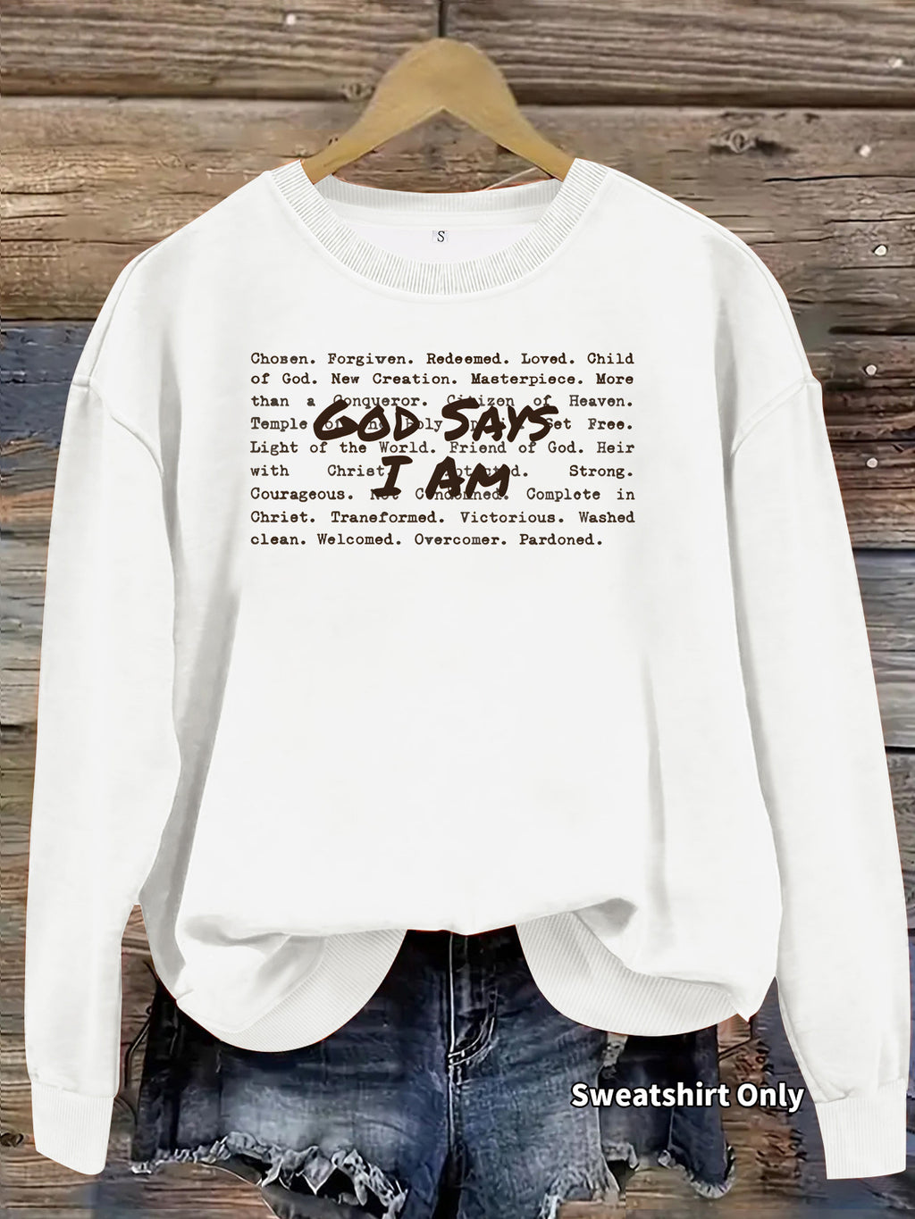 Women's Loose Print Hoodie | Round Neck, Lantern Sleeves, 7 Colors - Grey