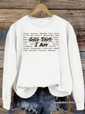Women's Loose Print Hoodie | Round Neck, Lantern Sleeves, 7 Colors - Grey