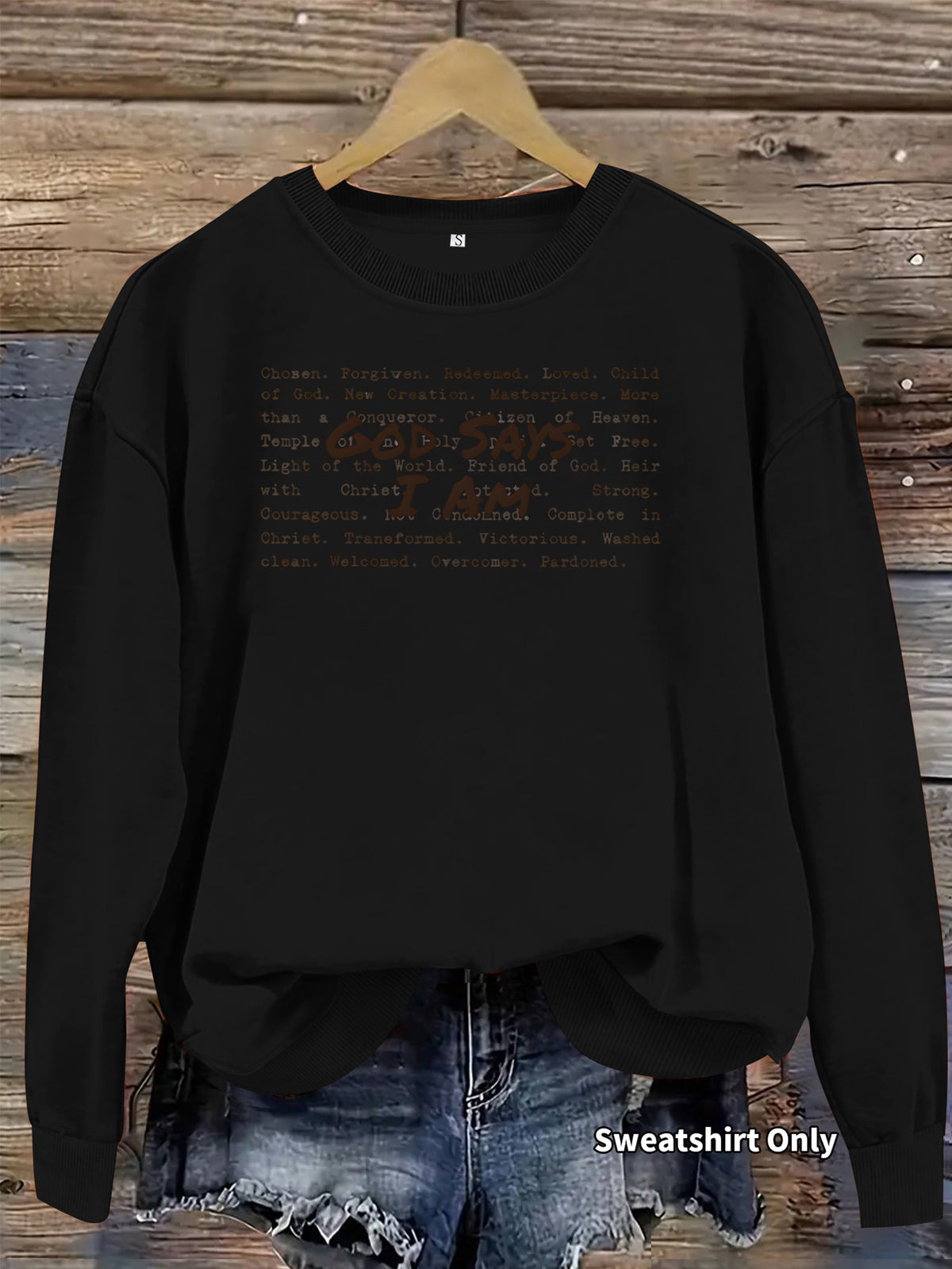 Women's Loose Print Hoodie | Round Neck, Lantern Sleeves, 7 Colors - White