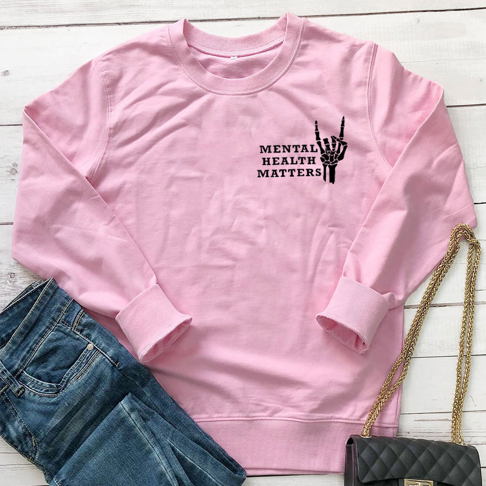 Women's Mental Health Matters Print Hoodie | Cotton, 7 Colors