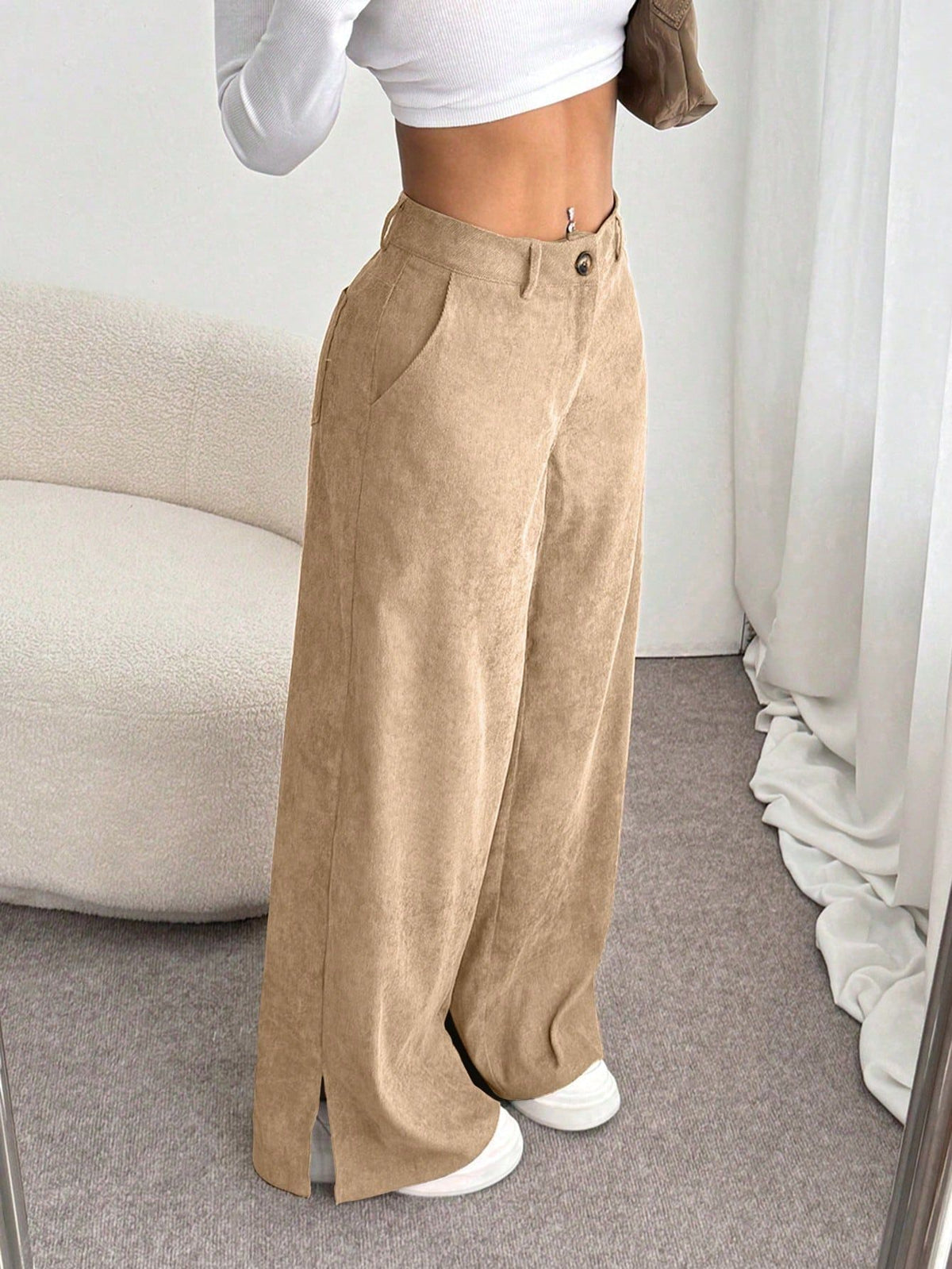 Women's Straight Wide Leg Pants | Polyester Spandex, 7 Colors