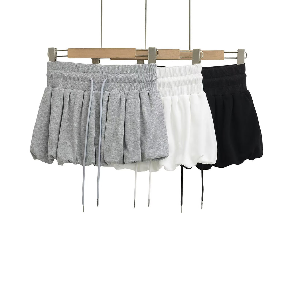 Women's Bubble Mini Skirt | A-Line, Black, White & Gray