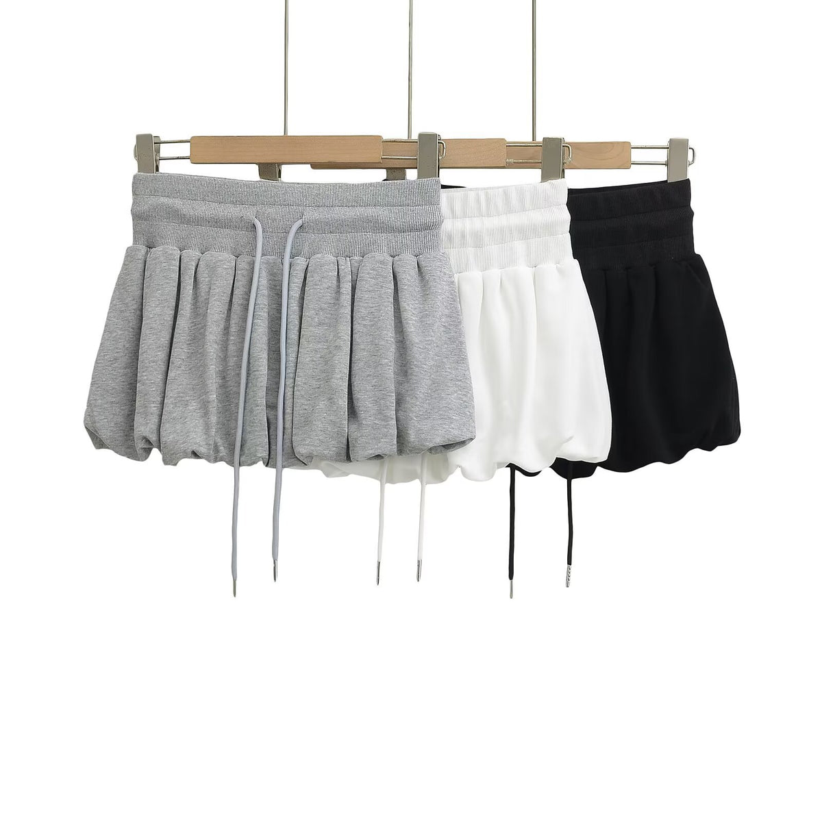 Women's Bubble Mini Skirt | A-Line, Black, White & Gray