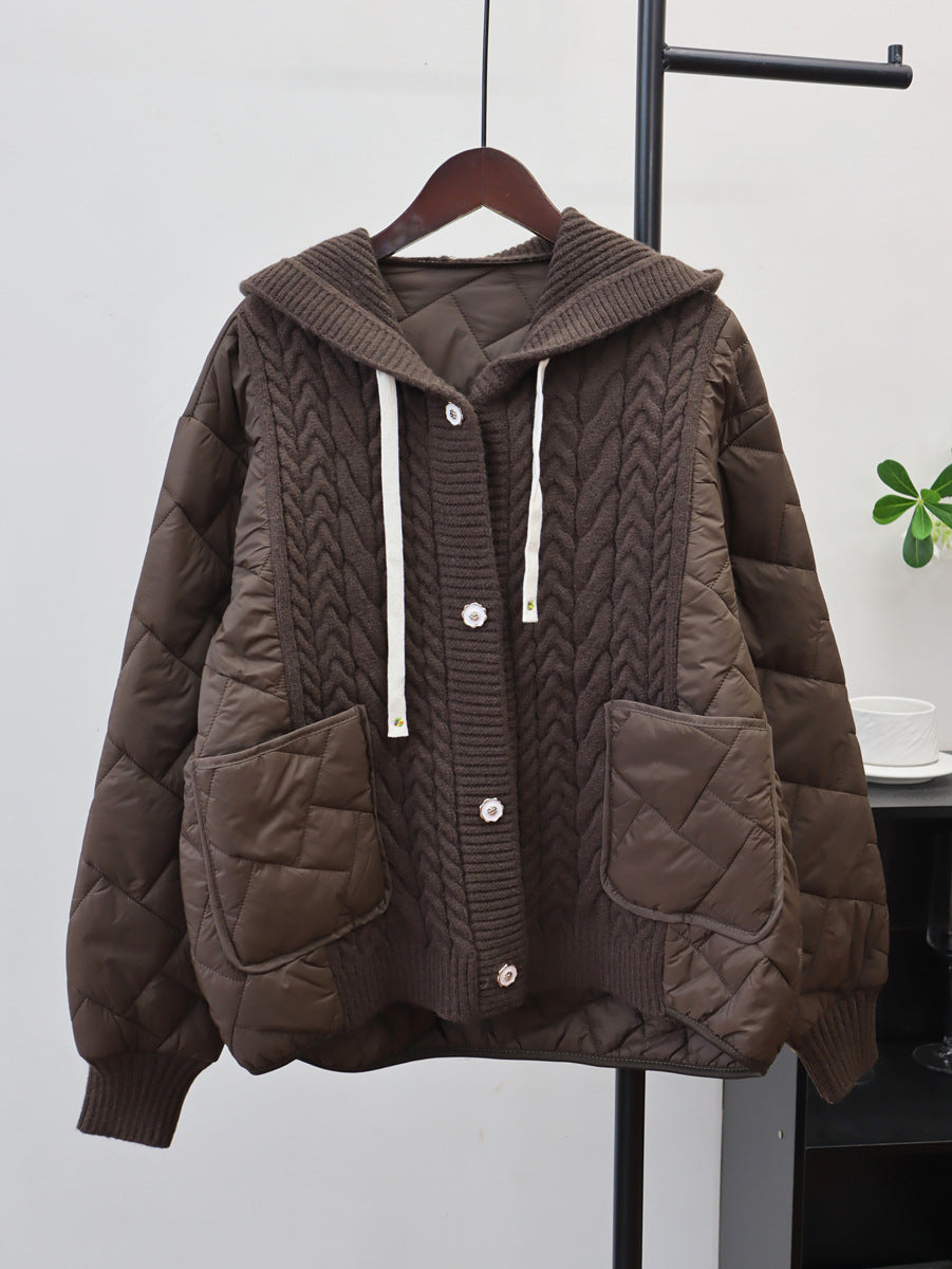 Women's Hooded Cardigan Jacket | Loose Fit, Off White, Brown, Black