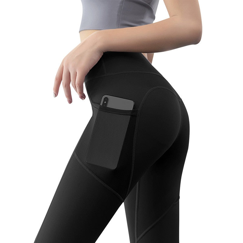 Women's High-Waist Yoga Leggings with Phone Pocket | Gym & Running