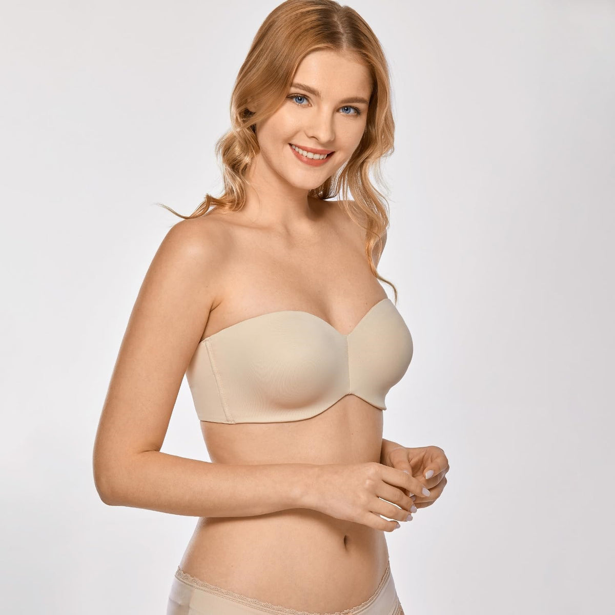 Women's Strapless Bra | Underwire, Seamless 3/4 Cup, 3 Colors - Black