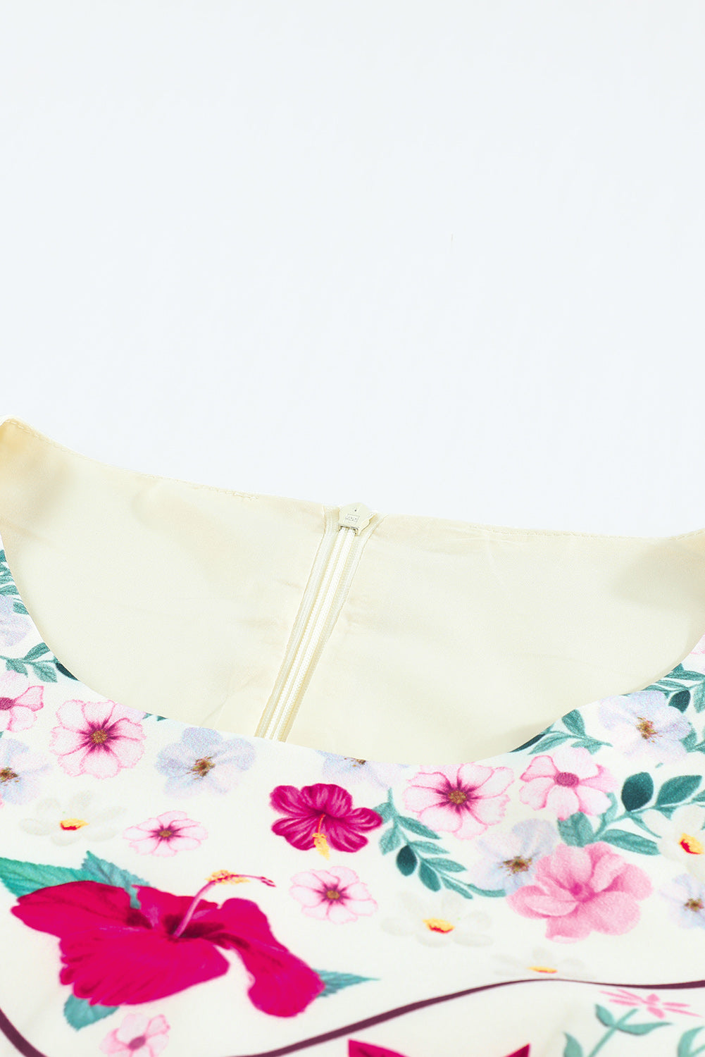 Women's White Floral Mesh Dress | Long-Sleeve, Fully Lined