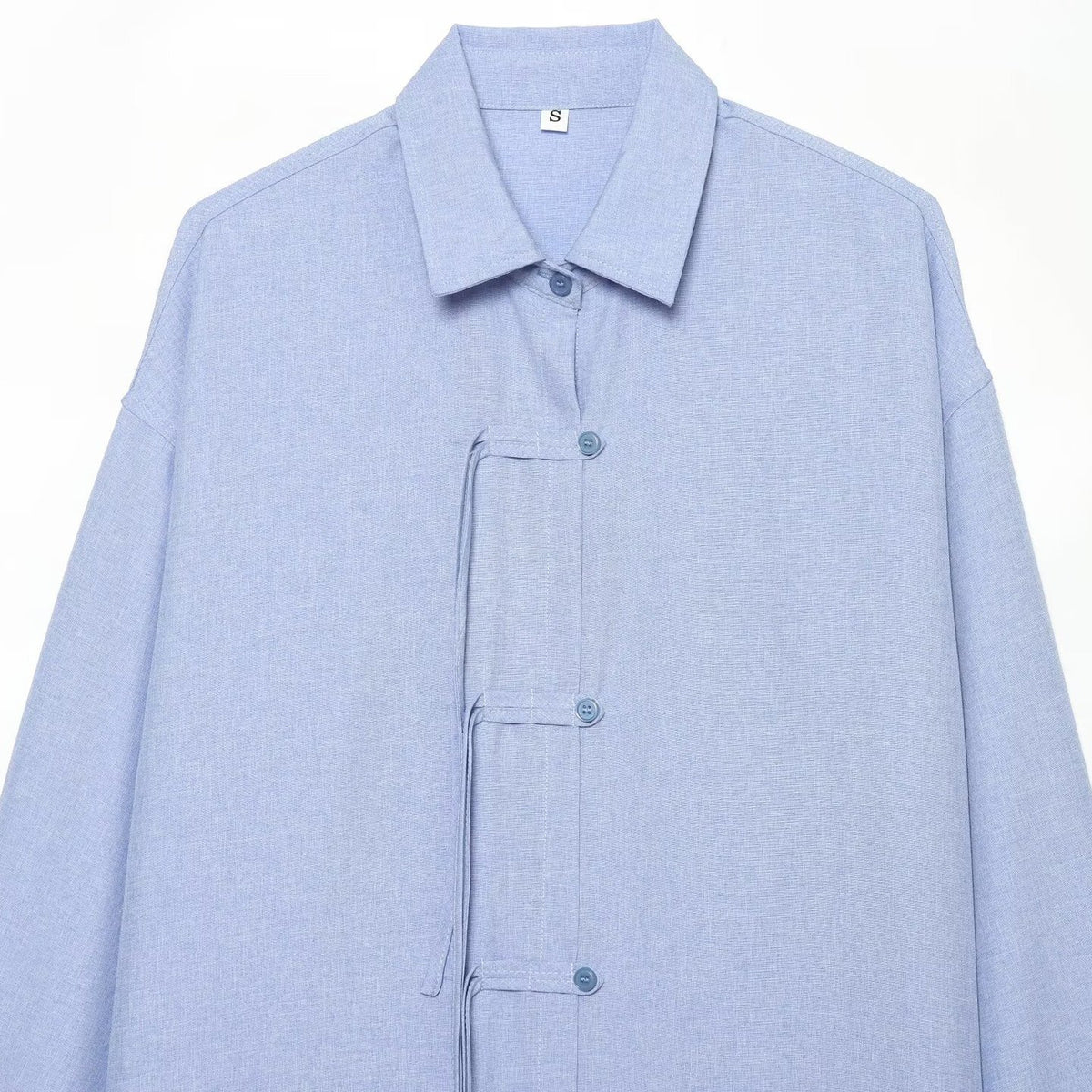 Women's Linen Button-Front Shirt | Long Sleeve, Light Blue