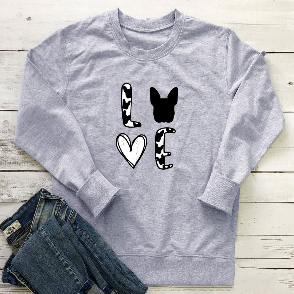 Women's Cow Print Crew Neck Sweatshirt | Cotton, Loose Fit