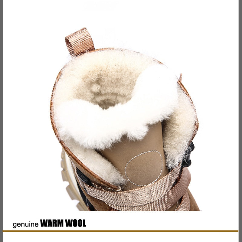 Women's Suede Platform Sneaker Boots | Wool Lining, Camel