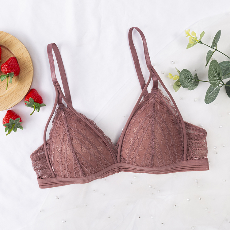 Women's Floral Lace Deep V Bralette | Wire-Free Push-Up, 8 Colors